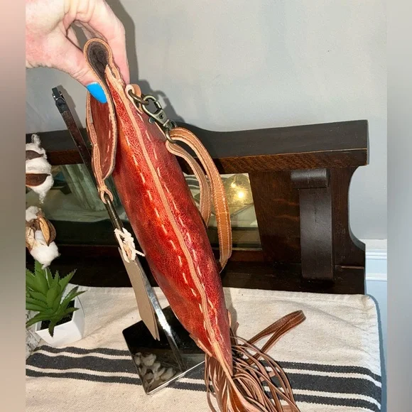 NWT Bed Stu Leather SANDY LANE Fringe Crossbody Bag Adobe Lux MSRP $205 - Picture 10 of 13